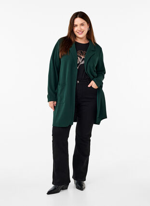 Zizzifashion FLASH - Long blazer with pockets, Scarab, Model image number 2