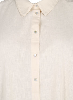 Zizzifashion Long shirt in cotton blend with linen, Sandshell, Packshot image number 2