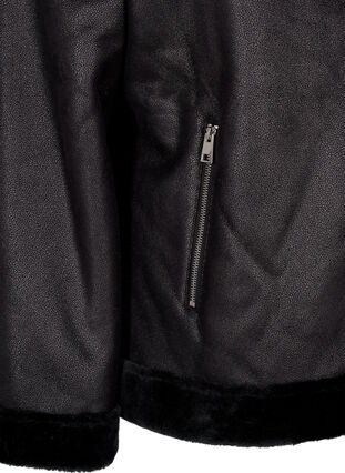 Zizzifashion Faux leather pilot jacket, Black, Packshot image number 2