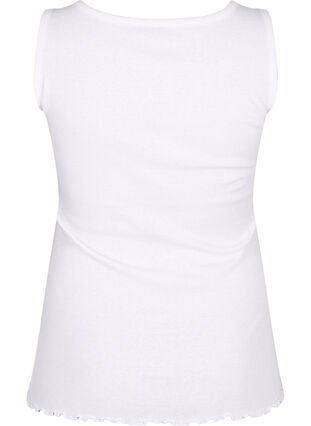 Zizzifashion Rib tank top with buttons, Bright White, Packshot image number 1