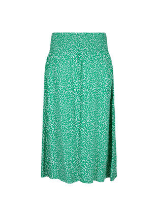 Zizzifashion FLASH - Viscose maxi skirt with smocking, Bright Green Wh.AOP, Packshot image number 1