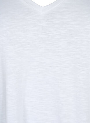 Zizzifashion Short sleeve basic t-shirt with v-neck, Bright White, Packshot image number 2