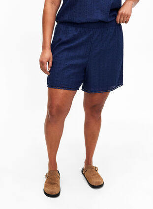 Zizzifashion Shorts with a textured pattern, Medieval Blue, Model image number 2