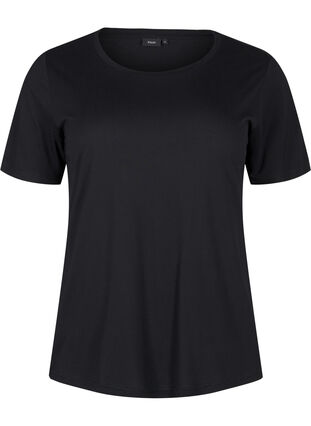 Zizzifashion T-shirt in wool and viscose, Black, Packshot image number 0