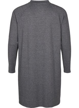 Zizzifashion Jersey dress with buttons, Dark Grey Melange, Packshot image number 1