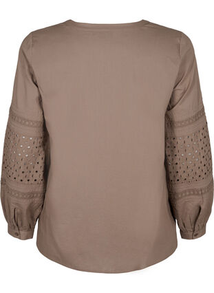 Zizzifashion Long sleeve blouse with decorative details, Caribou, Packshot image number 1