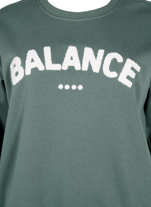 Zizzifashion Sweatshirt with terry text, Duck Green, Packshot image number 2