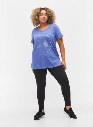 Zizzifashion Sports t-shirt with print, Very Peri A.C.T.V, Model image number 2