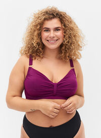 Bikini top with underwire, Dark Purple, Model