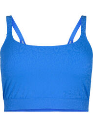 Leo-textured bikini top, Palace Blue, Packshot