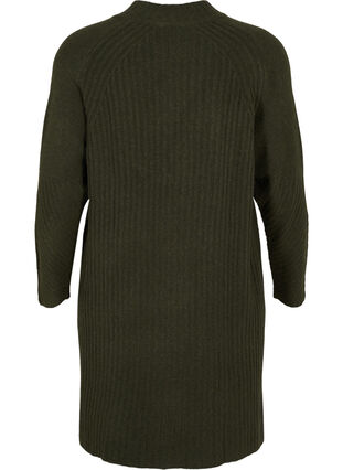 Zizzifashion Ribbed Knit Dress with Turtleneck, Forest Night Mel., Packshot image number 1