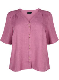 V-neck shirt blouse with short sleeves