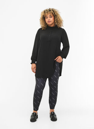 Zizzifashion Tunic with smock, Black, Model image number 2