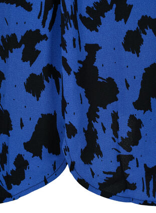 Zizzifashion Printed dress with drawstring at the waist, Black Blue AOP, Packshot image number 3