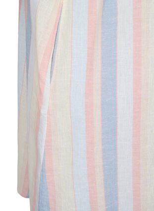 Zizzifashion Cotton blend short dress with linen, Multi Color Stripe, Packshot image number 3