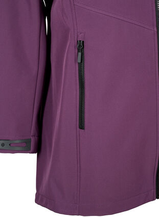 Zizzifashion Short softshell jacket with pockets, Hortensia, Packshot image number 3