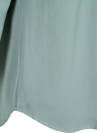 Zizzifashion Blouse with smock and v-neckline, Chinois Green, Packshot image number 4