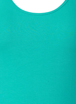 Zizzifashion Solid color basic top in cotton, Aqua Green, Packshot image number 2