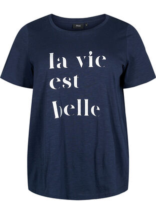 Zizzifashion Cotton t-shirt with text print, Night Sky W. La, Packshot image number 0