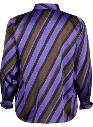 Zizzifashion Satin shirt with diagonal stripes, Stripe AOP, Packshot image number 1