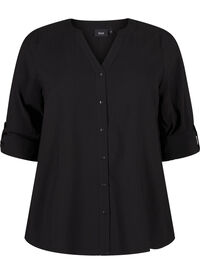 Viscose shirt blouse with 3/4 sleeves