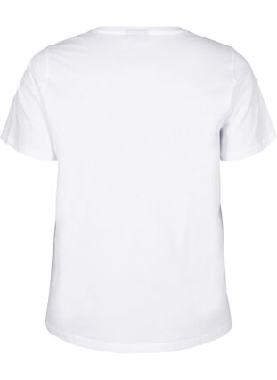 Zizzifashion Organic cotton t-shirt with print, Bright White Printet, Packshot image number 1