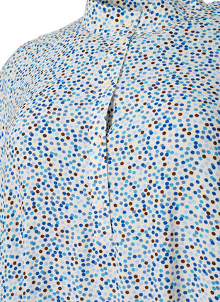 Zizzifashion Dotted viscose dress with buttons, Blue Dot AOP, Packshot image number 2