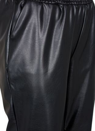 Zizzifashion Faux leather trousers with pockets, Black, Packshot image number 2