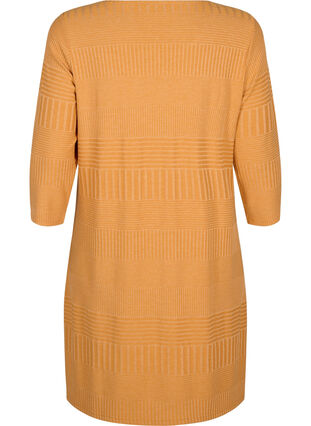 Zizzifashion Dress with 3/4 sleeves and striped pattern, Sudan Brown Mel., Packshot image number 1