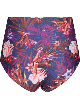 Zizzifashion High-waisted floral bikini bottoms, Purple Flower, Packshot image number 1