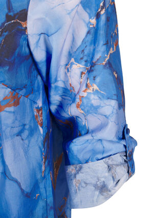 Zizzifashion Viscose shirt dress with marble print, Palace Blue AOP, Packshot image number 3