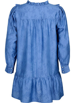 Zizzifashion Dress in lyocell (TENCEL™) with ruffles, Colony Blue, Packshot image number 1