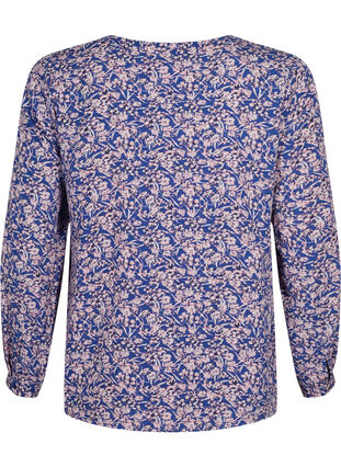 Zizzifashion FLASH - Long sleeve blouse with print, Strong Blue Flower, Packshot image number 1