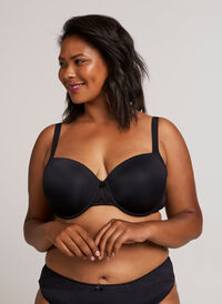 Molded bra with mesh, Black, Model