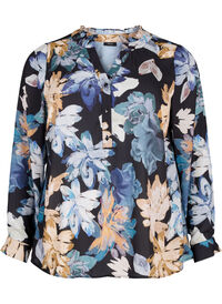 Long-sleeved blouse with floral print