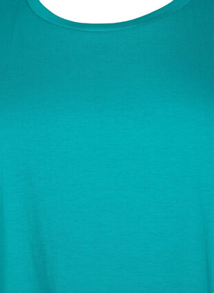 Zizzifashion Short sleeved cotton blend t-shirt, Teal Blue, Packshot image number 2