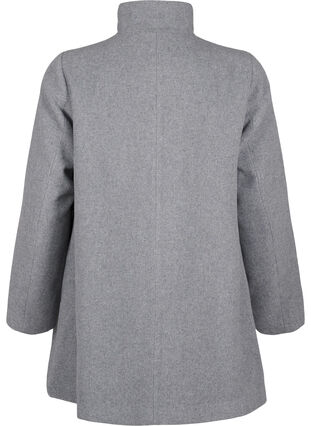 Zizzifashion Short trench coat with an A-line, Light Grey Melange, Packshot image number 1