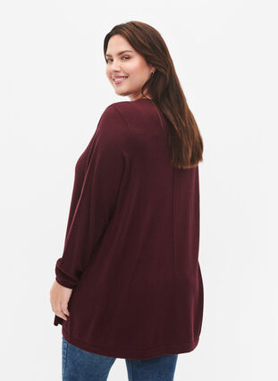 Zizzifashion Knitted blouse in cotton-viscose blend, Port Royal, Model image number 1