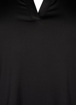 Zizzifashion Polo T-shirt with v-neck, Black, Packshot image number 2