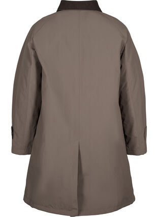 Zizzifashion Transitional coat with velvet collar and pockets, Chocolate Chip, Packshot image number 1