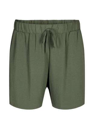 Zizzifashion Shorts with pockets and elastic waistband, Thyme, Packshot image number 0