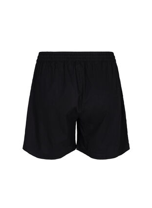 Zizzifashion Loose shorts in cotton blend with linen, Black, Packshot image number 1