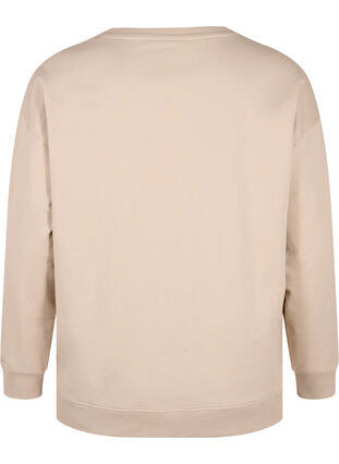 Zizzifashion Sweatshirt with a round neck, Simply Taupe, Packshot image number 1