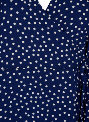 Zizzifashion Printed wrap dress with short sleeves, Navy Blazer Dot AOP, Packshot image number 2