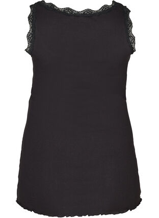 Zizzifashion Top with lace trim, Black, Packshot image number 1