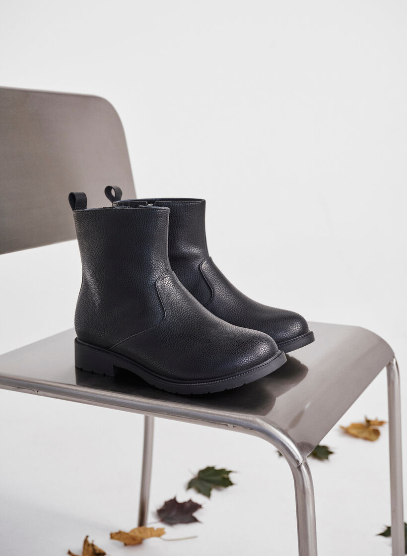 Wide fit - Chelsea leather boot, Black, Image