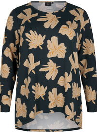 Floral blouse with long sleeves