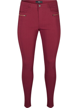 Zizzifashion Tight-fitting trousers with zip details, Port Royal, Packshot image number 0