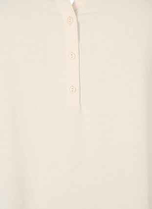 Zizzifashion Solid color tunic with v-neck and buttons, Warm Off-white, Packshot image number 2