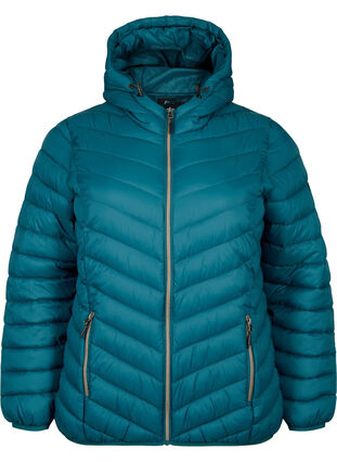 Zizzifashion Lightweight jacket with hood, Deep Teal, Packshot image number 0